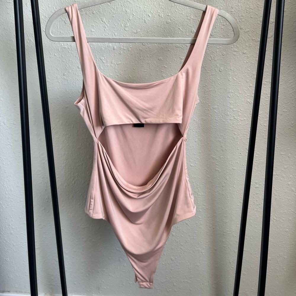 Hours Pink Cutout Bodysuit